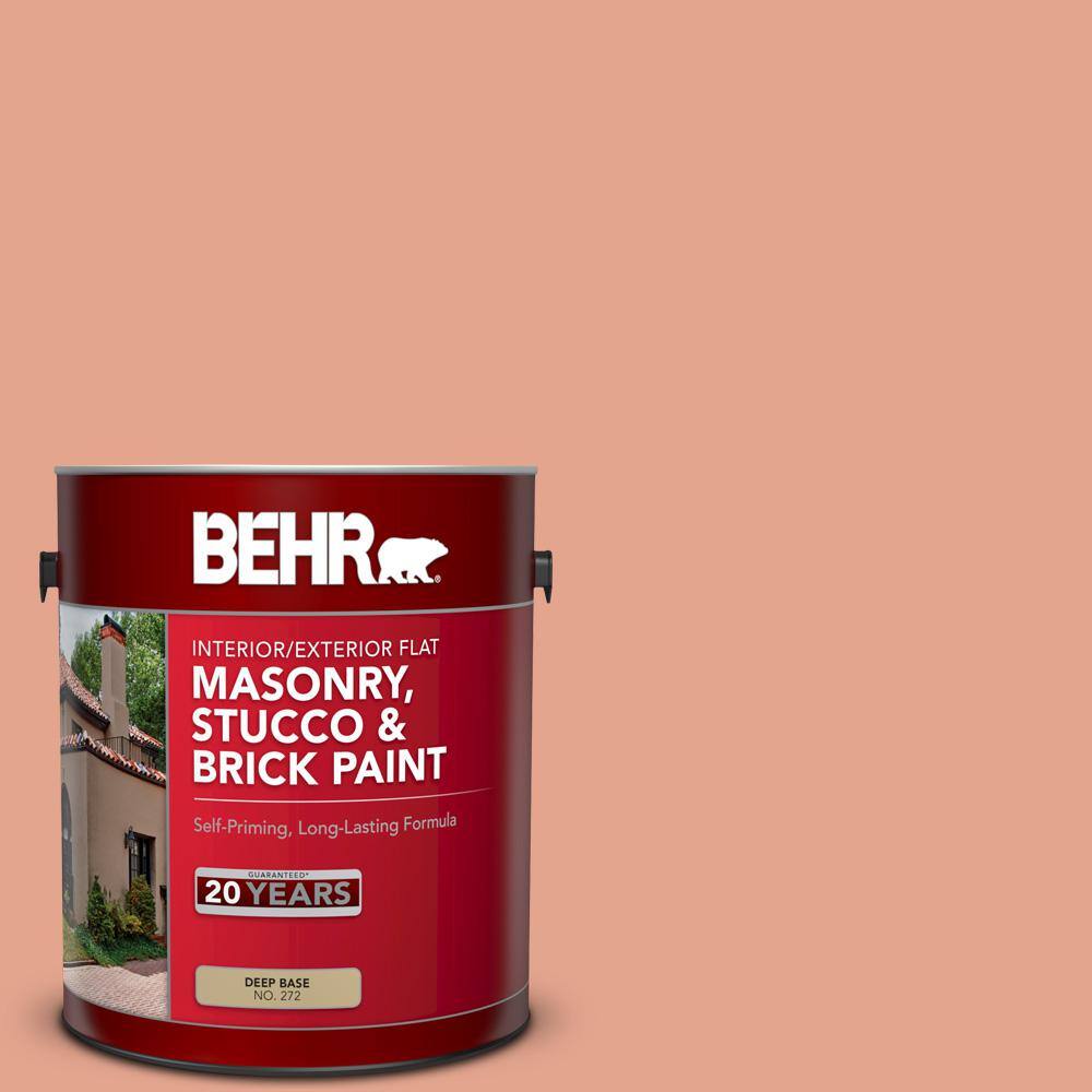 1 gal. #M180-4 Priceless Coral Flat Interior/Exterior Masonry, Stucco and B