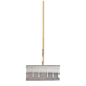 44.16 in. Wood Handle and Aluminum Blade Combo Snow Shovel and Pusher