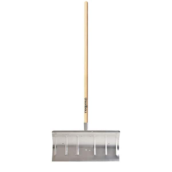 Union Tools 44.16 in. Wood Handle and Aluminum Blade Combo Snow Shovel and Pusher
