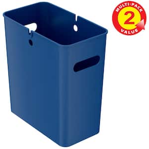 4.2 Gal. Wastebasket 2-Pack, 16 L Plastic Trash Can Garbage Bin Storage Container for Home Office Bathroom Kitchen Blue
