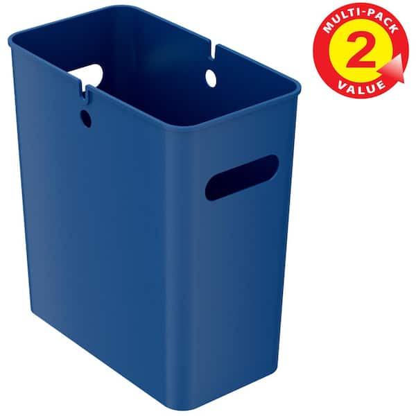 iTouchless 4.2 Gal. Wastebasket 2-Pack, 16 L Plastic Trash Can Garbage Bin Storage Container for Home Office Bathroom Kitchen Blue