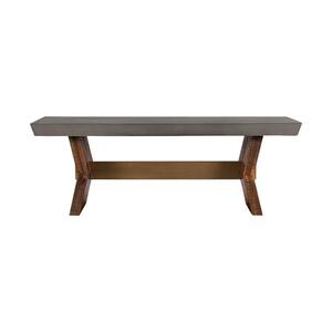 26 in. Black Brushed Rectangle Concrete Coffee Table