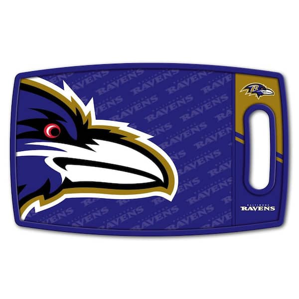 NFL Baltimore Ravens Logo Series Cutting Board 9 in. x 0.5 in. - Rectangle- Manufactured Wood and Polypropylene