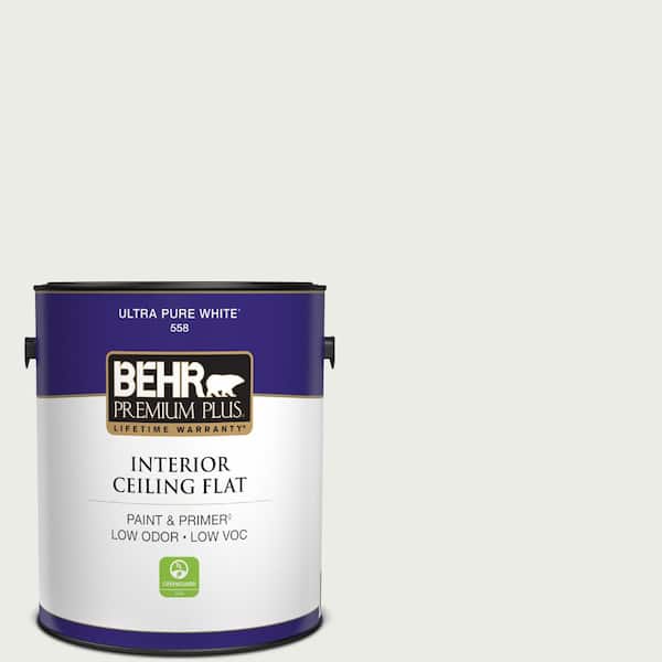 BEHR PREMIUM PLUS 1 gal. #780E-2 Full Moon Ceiling Flat Interior Paint