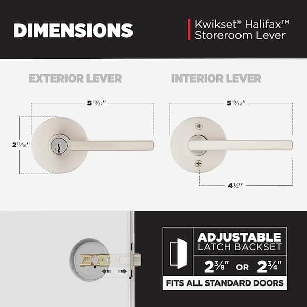 Kwikset Halifax Satin Nickel Keyed Storeroom Round Door Handle UL