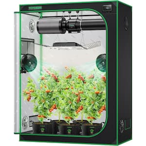 5 ft. L x 3 ft. L Mylar Hydroponic Grow Tent with Observation Window Floor Tray for Indoor Plant Growing