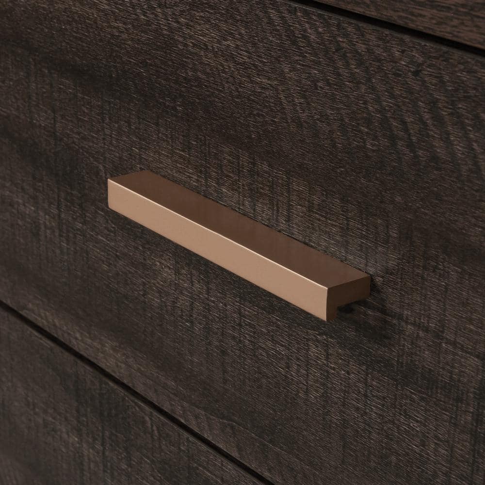 Blade Walnut L-Shaped Wood Corner Desk with Filing Cabinet