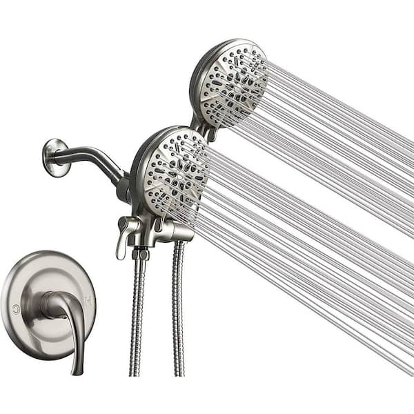ELLO&ALLO Single-Handle 48-Spray Handheld Shower Faucet with 5 in. Shower Head Combo in Brushed Nickel (Valve Included)