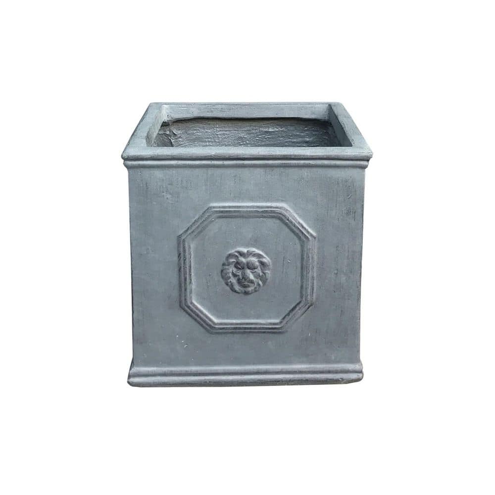 "12.6"" Square Antique Gray Lion Head Concrete Planter with Drainage Plug for Garden Home" price history on PriceWatchPro