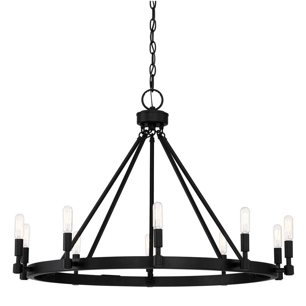 Fiora Black 10-Light Farmhouse Chandelier