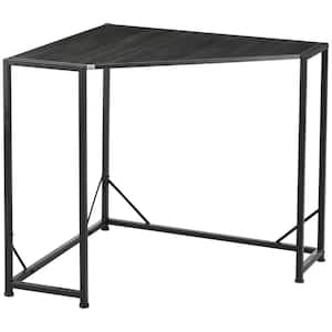 31.5 in. Space-Saving Small Corner Gray Wooden Desk and Corner TV Stand, Computer and Writing Desk with Metal Frame