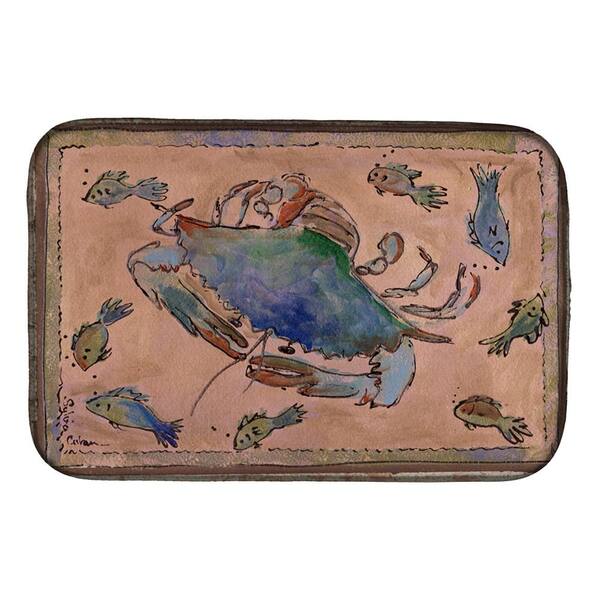 Caroline's Treasures 14 in. x 21 in. Multi-Color Crab Dish Drying