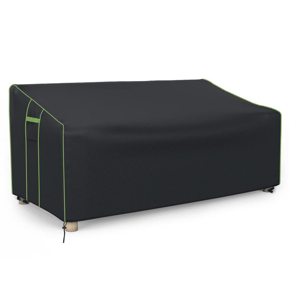 Patio Sofa Cover 53.94 in. L x 37.01 in. W x 35.04 in. H Black All-Weather 