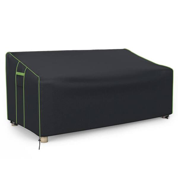 Unbranded Patio Sofa Cover 53.94 in. L x 37.01 in. W x 35.04 in. H Black All-Weather Bench Cover for Patio Furniture