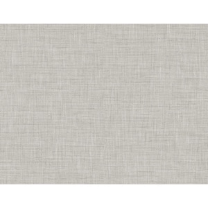 Linen Texture Soft Grey Vinyl Non-Pasted Strippable Wallpaper Roll (Cover 60.75 sq. ft.)