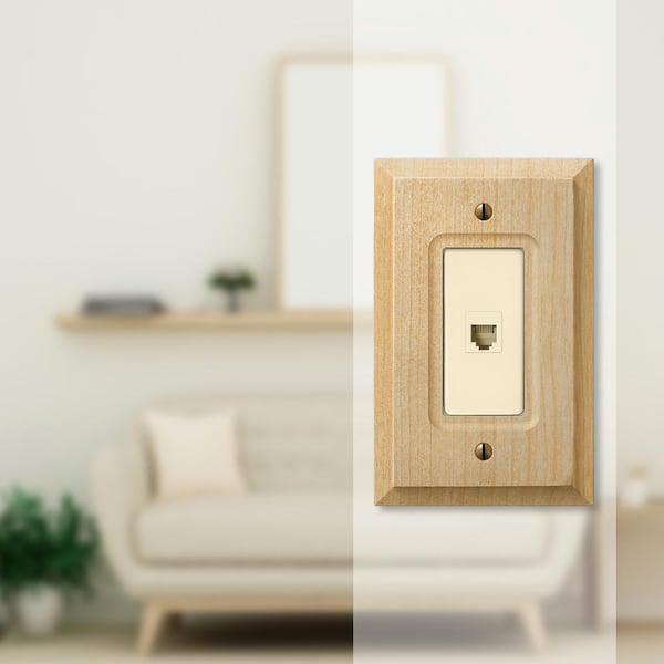 Wood 1-Gang Phone Jack Wall Plate (1-Pack)