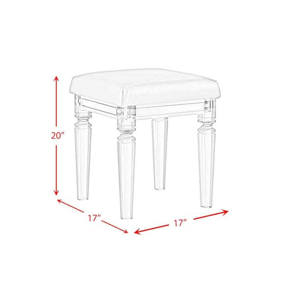 Vanity stool 2025 with acrylic legs