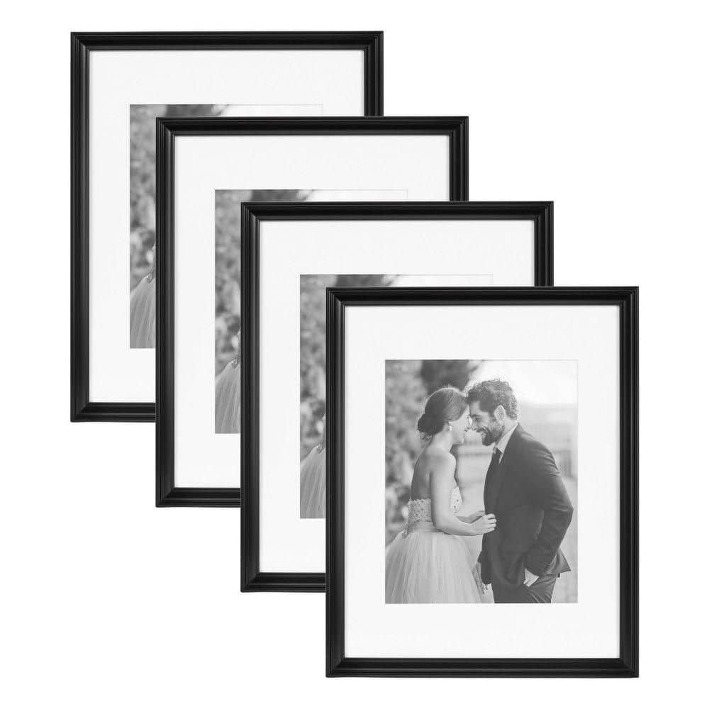 Kate and Laurel Adlynn 11 in. x 14 in. Black Picture Frame (Set of 4) 228314