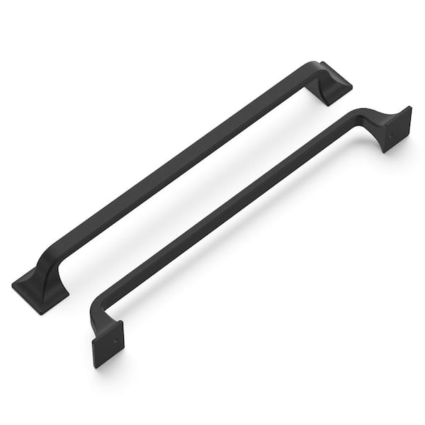 HICKORY HARDWARE Forge 8-13/16 in. (224 mm) Black Iron Drawer Pull (5-Pack)