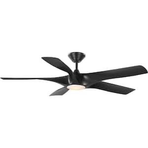 Vernal 60 in. Smart Indoor/Outdoor Integrated LED Black Contemporary Ceiling Fan with Remote for Living Room and Bedroom