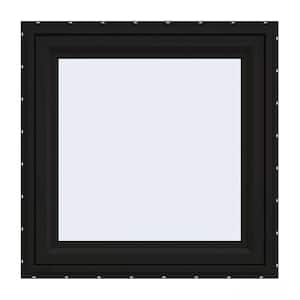 30 in. x 30 in. V-4500 Series Black FiniShield Vinyl Right-Handed Casement Window with Fiberglass Mesh Screen
