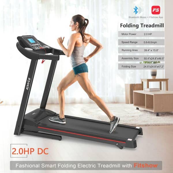 Folding electric treadmill lcd display motorized running 2.0 hp treadmill home gym workout fitness sale