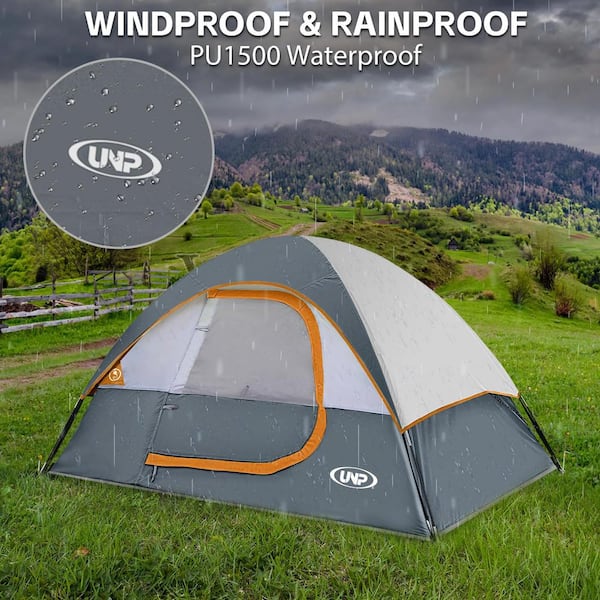 Zeus & Ruta 9 ft. x 7 ft. 4 Person Grey Camping Tent with