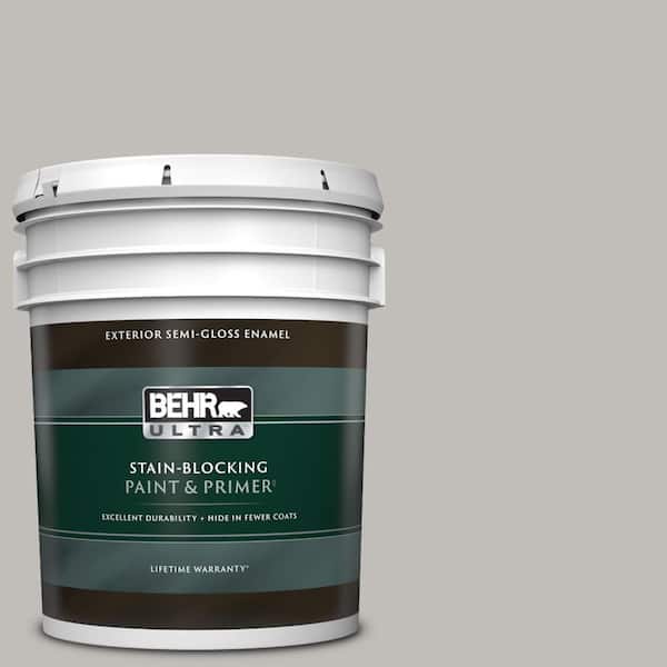 BEHR ULTRA 5 gal. Home Decorators Collection #HDC-WR15-3 Noble Gray Semi-Gloss Enamel Exterior Paint & Primer