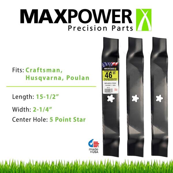 Maxpower 561734B Blade Set for 46 Cut Poulan/Husqvarna/Craftsman replaces 170698