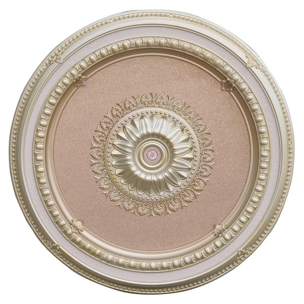 AFD 47 in. x 3 in. x 47 in. Rose Gold Round Chandelier Polysterene Ceiling Medallion Moulding