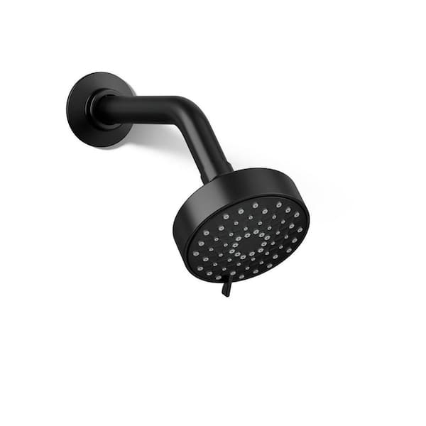 KOHLER Awaken 1-Spray Patterns 3.56 in. Wall Mount Fixed Shower Head in Matte Black