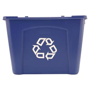 14 Gal. Blue Polyethylene Stacking Indoor Recycle Bin