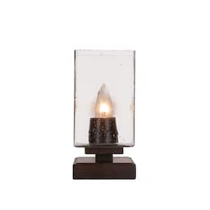 Quincy 11.5 in. Dark Granite Accent Lamp with Glass Shade