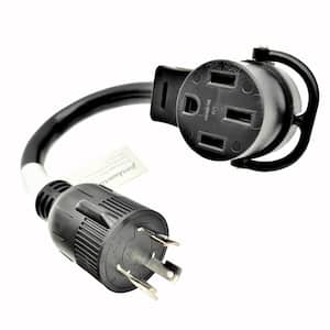 1 ft. 10/3 Generator 30 Amp 3-Prong Locking L5-30P Plug to 50 Amp 4-Prong 14-50R Adapter cord(2-Hots Bridged) FOR RVs