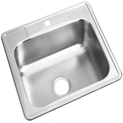 Dayton Drop-in Stainless Steel 25 in. 1-Hole Single Bowl Kitchen Sink