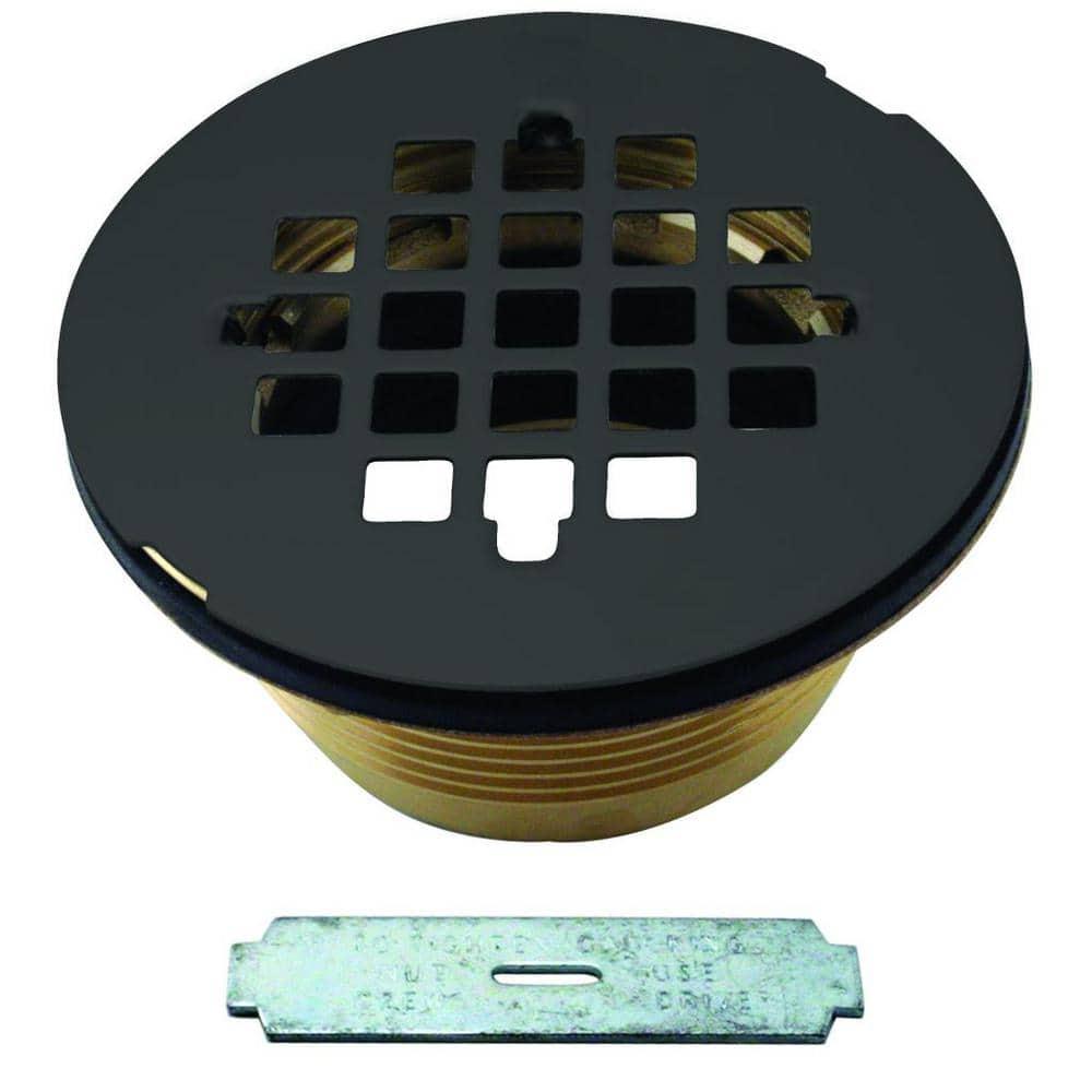 Shower Drain Cover, Brass Construction, 4-1/4 inches outside diameter  (Matte Black), 0.2 H 2.35 L 2.02 W - Harris Teeter