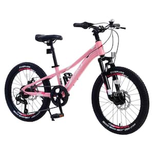 20 in. 7-Speed Mountain Bike in Pink for Kids