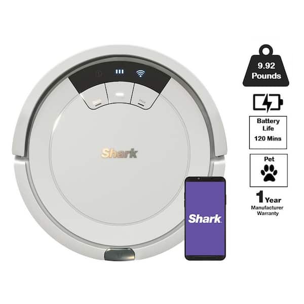 ION 12.6in Robotic Vacuum, Wi-Fi Connected, Bagless, HEPA Filter for Multisurface Floor-to-Carpet in Gray