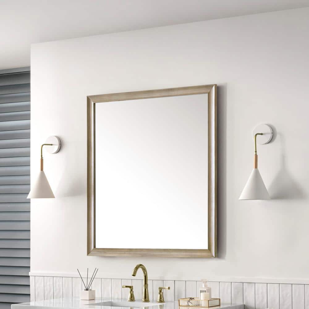 Natural Walnut Rectangular Wood Framed Mirror, 40" x 36"