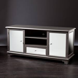 Pavel Mirrored and Silver Entertainment Center