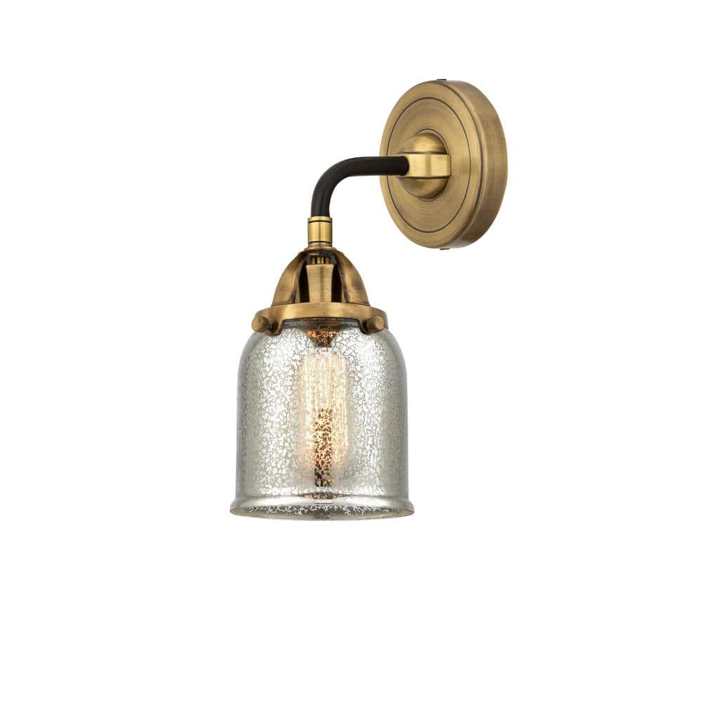 Bell 1-Light Black Antique Brass, Silver Plated Mercury Wall Sconce with Silver Glass Shade price history on PriceWatchPro