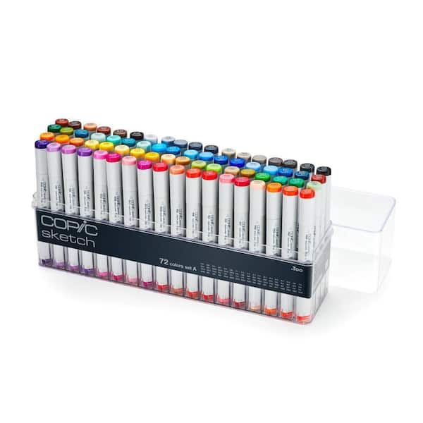 Dual Brush Marker Pens Set Kit Drawing Art Artist Supplies Coloring  72-Pieces