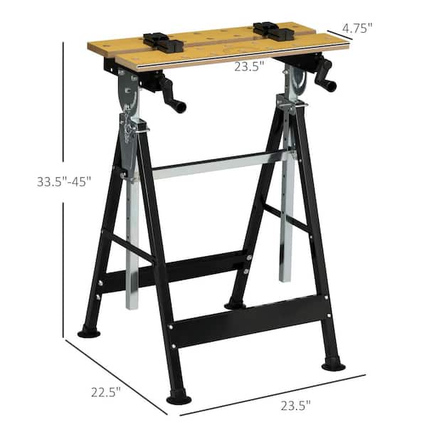 Siavonce 23.5 in. D x 22.5 in. W Wood Work Bench Steel Stand