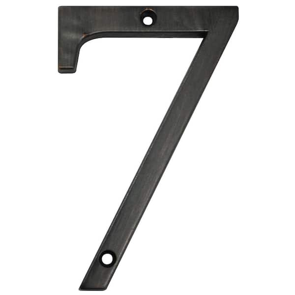 Everbilt 4 in. Aged Bronze Flush Mount House Number 7