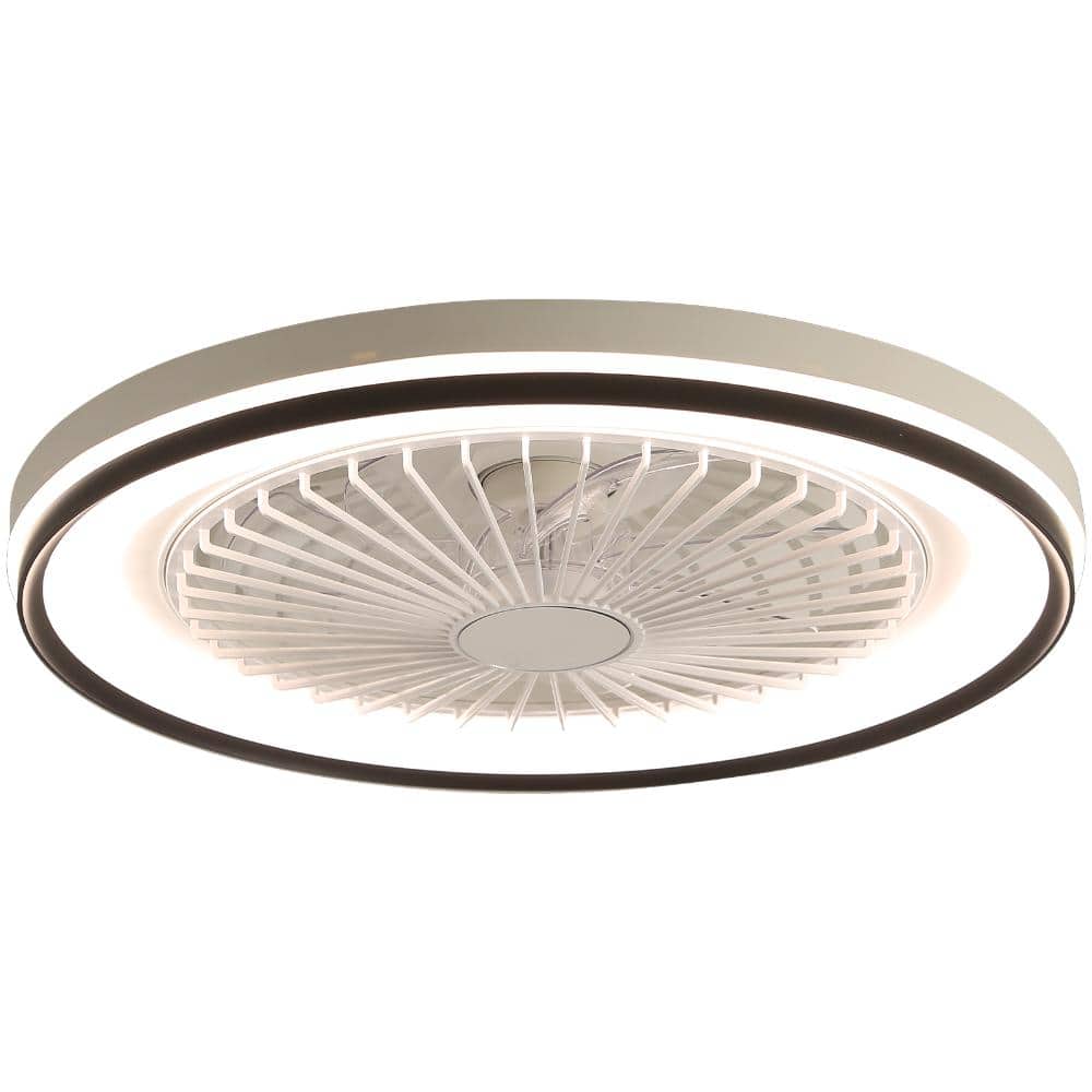 19 in. Integrated LED Indoor Downrod Black White Ceiling Fan with Light Kit and RGB Dimmable price history on PriceWatchPro