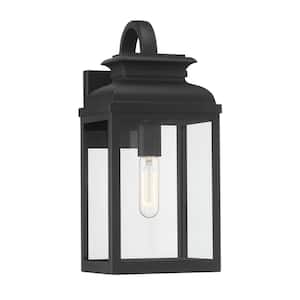 Milton 1-Light Black Outdoor Line Voltage Wall Sconce with No Bulb Included