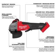 M18 FUEL 18V Lithium-Ion Brushless Cordless 4-1/2 in./5 in. Grinder and Starter Kit w/(1) 5.0 Ah Battery and Charger