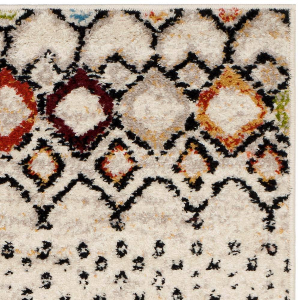 Ivory Multicolor Geometric 5' x 7' Stain-Resistant Area Rug