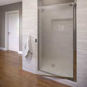 Armon 28-1/8 in. x 66 in. Semi-Frameless Pivot Shower Door in Chrome with Obscure Glass