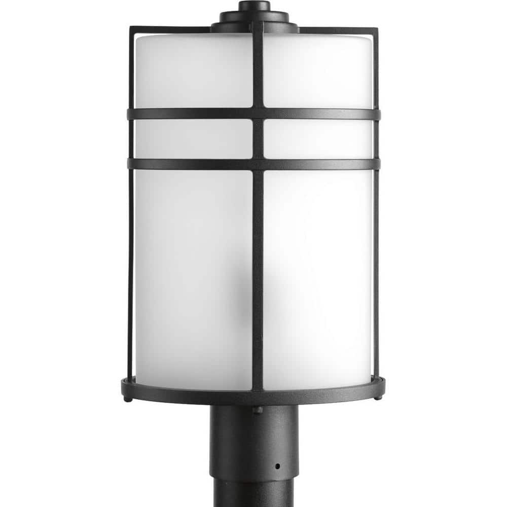 Black Aluminum 17" Outdoor Wall Lantern with Etched Glass Shade